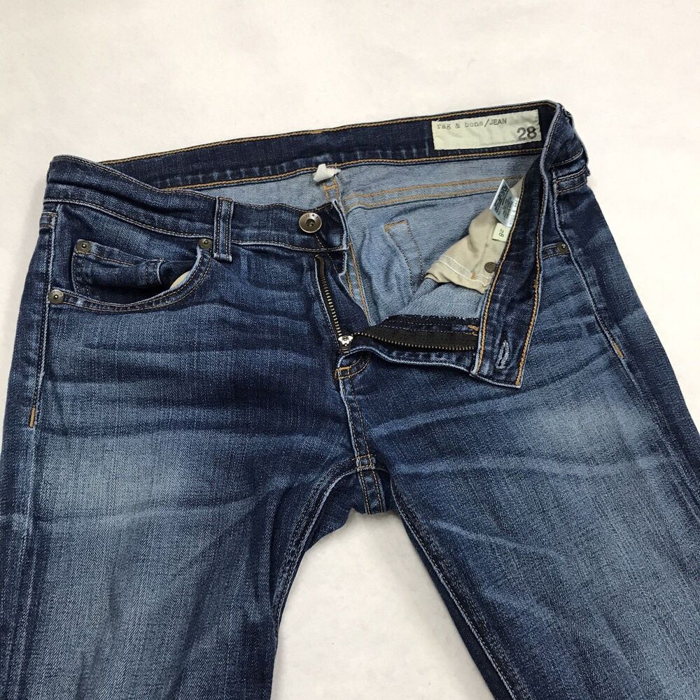 RAG & BONE Dre Jeans Women 28 (32x29) Slim Boyfriend Dark Whiskered Stretch - Picture 4 of 16